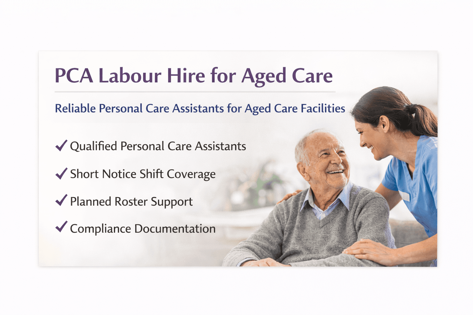 PCA Labour Hire for aged care facilities